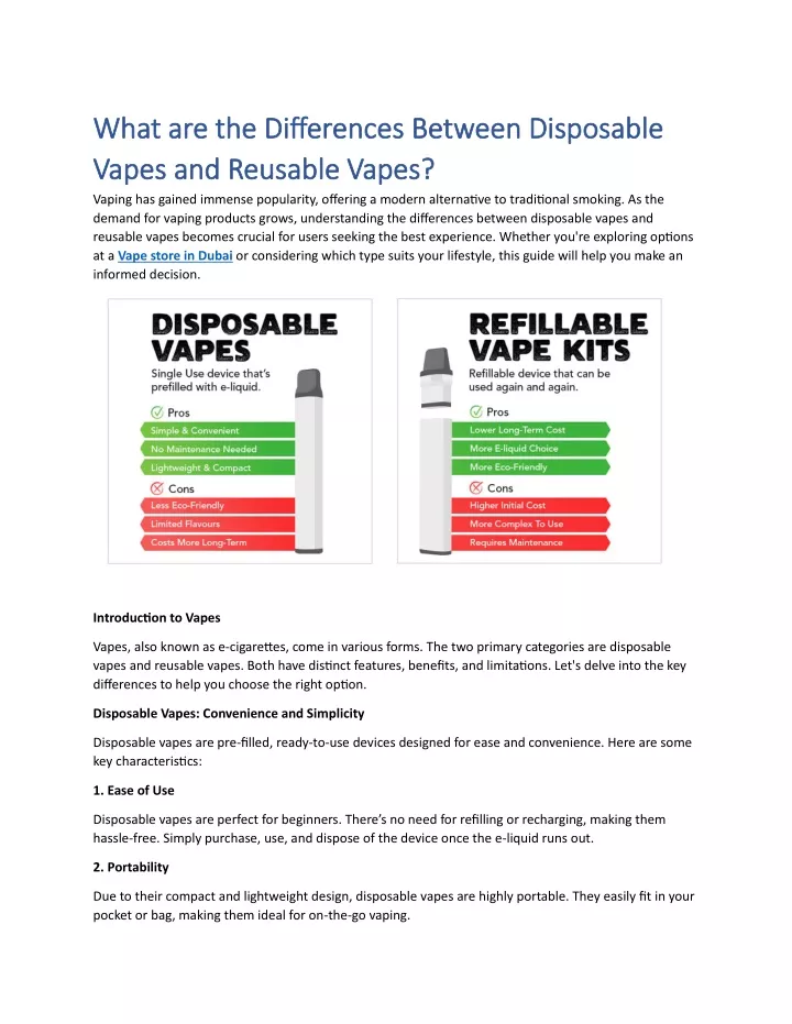 what are the differences between disposable what