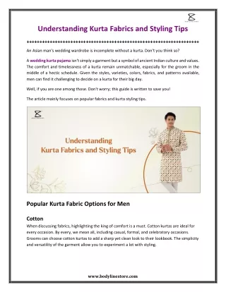 Understanding Kurta Fabrics and Styling Tips