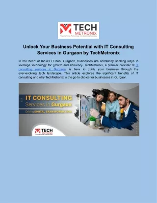 unlock your business potential with it consulting
