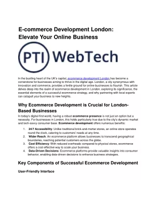 E-commerce-development-London Check client reviews and testimonials to gauge the