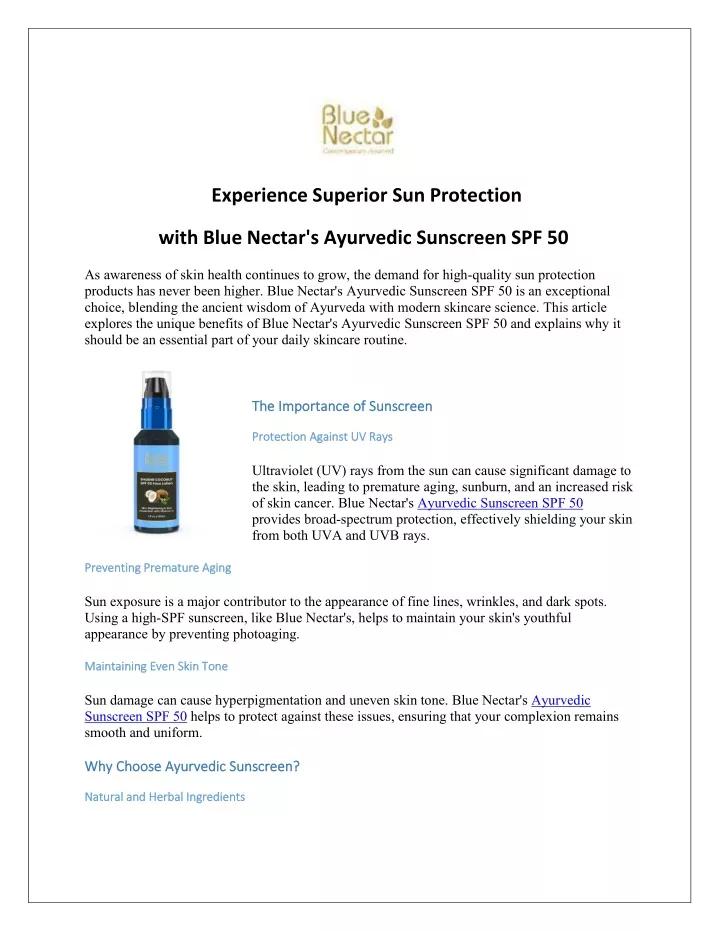 experience superior sun protection