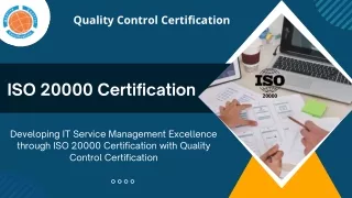 ISO 20000 Certification  |  QC Certification
