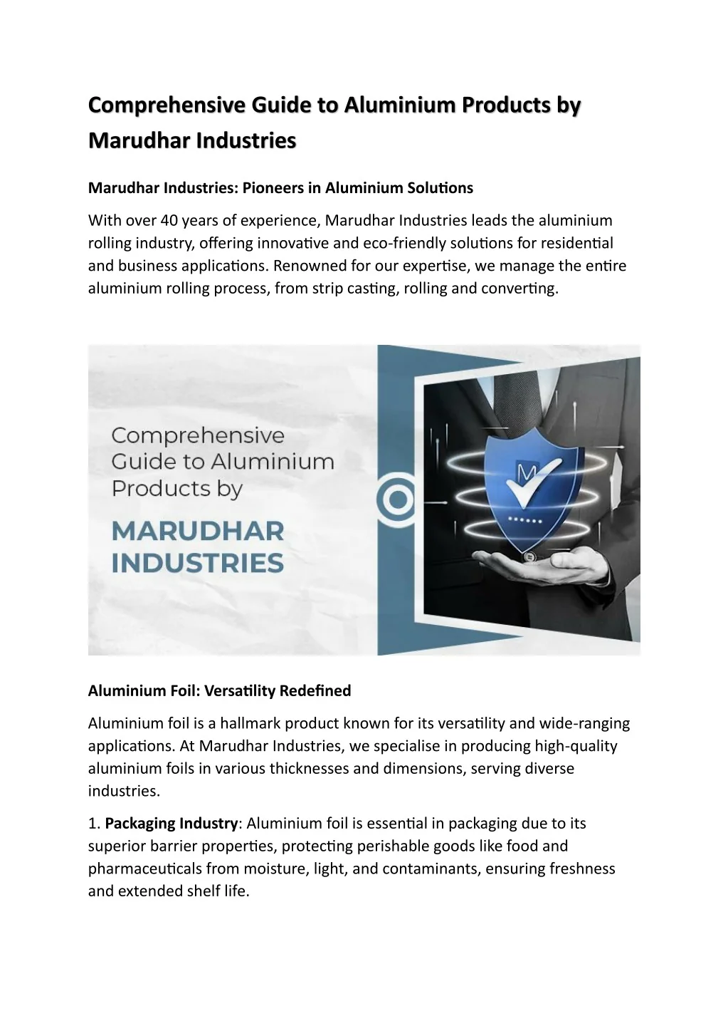 PPT - Comprehensive Guide to Aluminium Products by Marudhar Industries ...