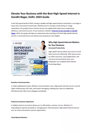 elevate your business with the best high speed