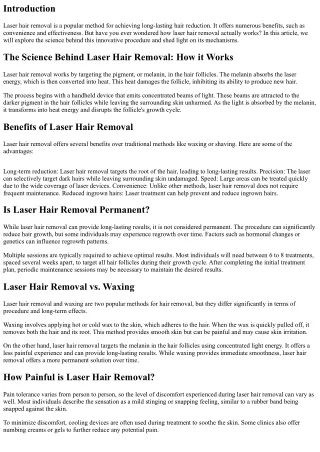 The Science Guiding Laser Hair Removing: How it really works.