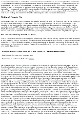 Repaired And Discretionary Trust Funds Under The Legislation Estate Planning Law