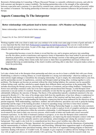Healing Partnerships In Therapy: 4 Phases Clarified