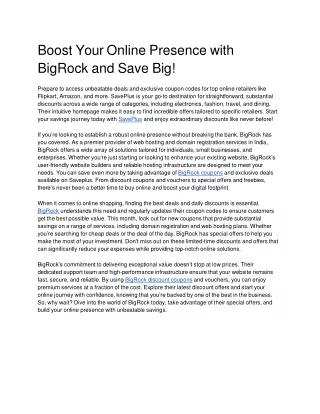 BigRock Coupons, Deals & Offers: Score 60% Off VPS Hosting Plans