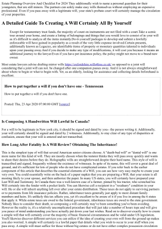 estate planning overview and checklist for 2024