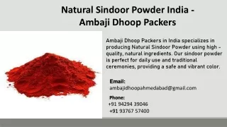 Natural Sindoor Powder India  - Ambaji Dhoop Packers