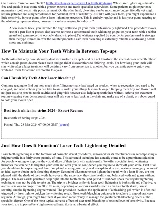 The Length Of Time Do Teeth Stay White After Laser Teeth Lightening?