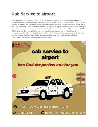 cab service to airport