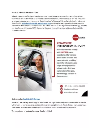 roadside interview studies in dubai