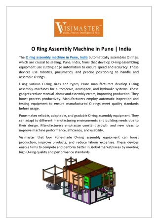 O Ring Assembly Machine in Pune.docx