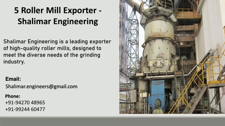 5 roller mill exporter shalimar engineering