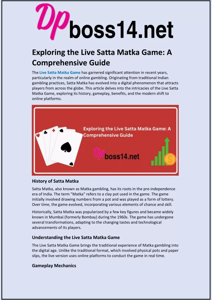 exploring the live satta matka game