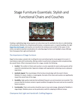 stage furniture essentials stylish and functional