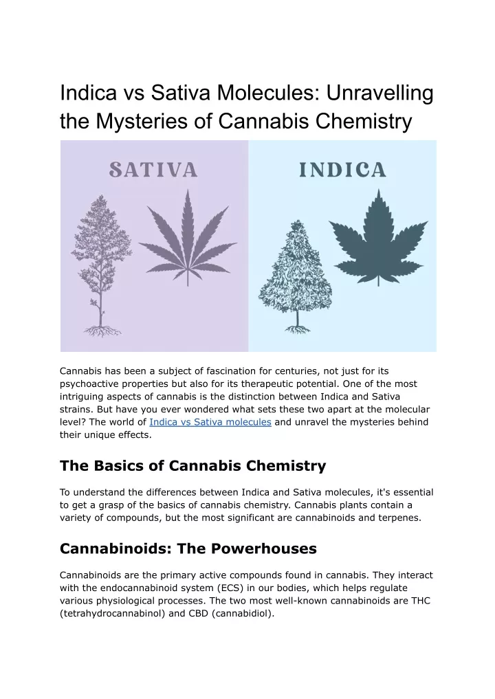 indica vs sativa molecules unravelling