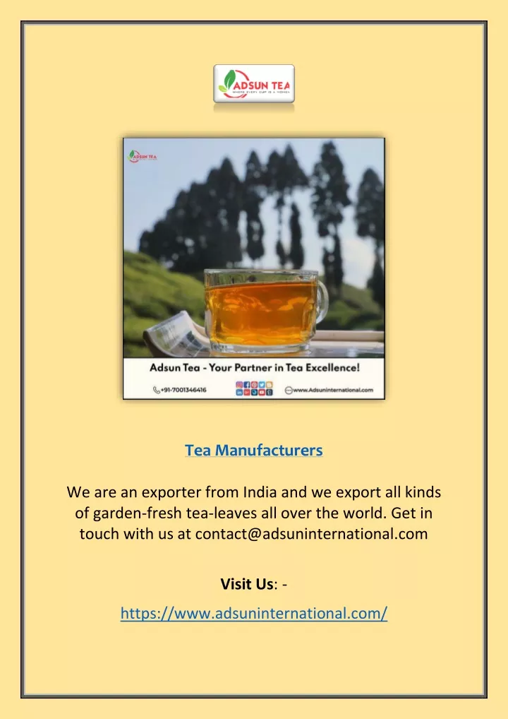 tea manufacturers