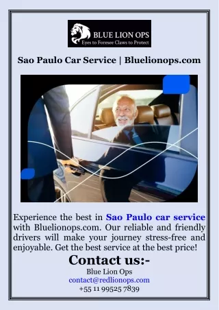 Sao Paulo Car Service  Bluelionops.com