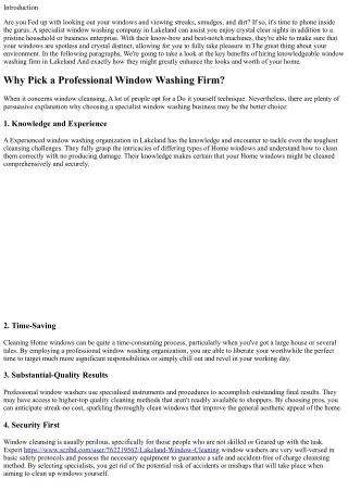 Enjoy Very clear Views with Experienced Window Washing Organization in Lakeland