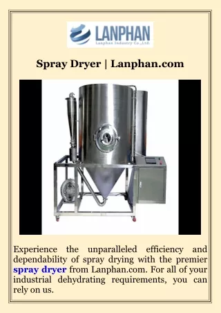 Spray Dryer  Lanphan.com