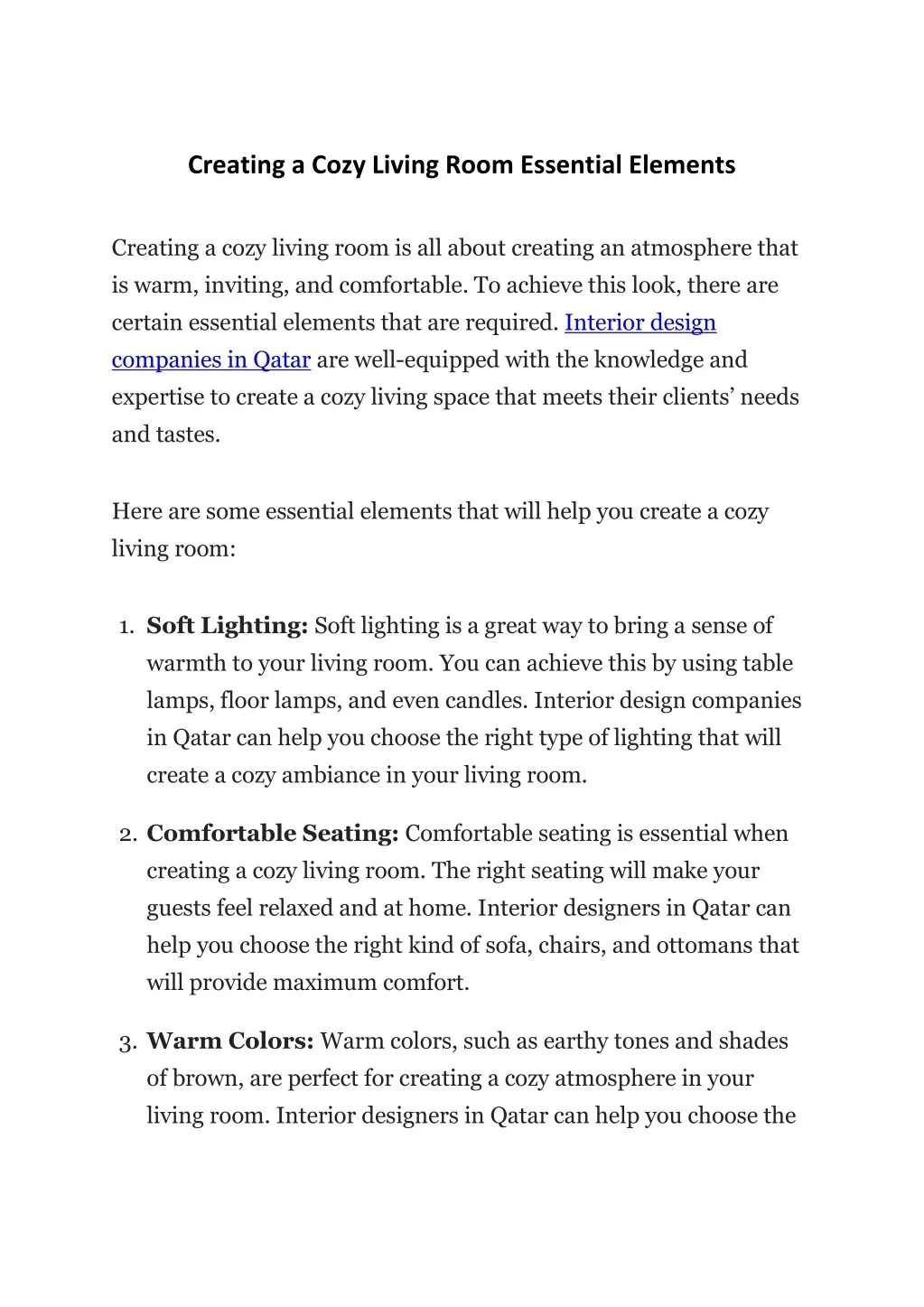 Photo inspiration: Visual Reference: Ppt Creating A Cozy Living Room Essential Elements Powerpoint