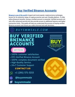 Buy Verified Binance Accounts