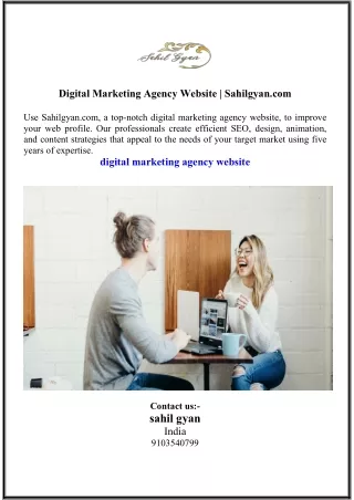 Digital Marketing Agency Website  Sahilgyan.com