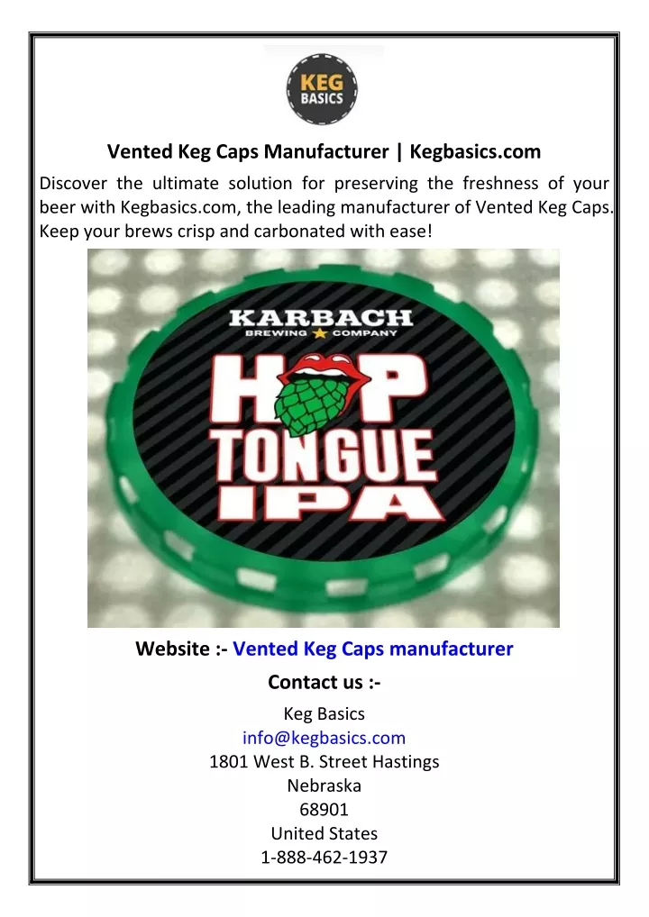 vented keg caps manufacturer kegbasics com