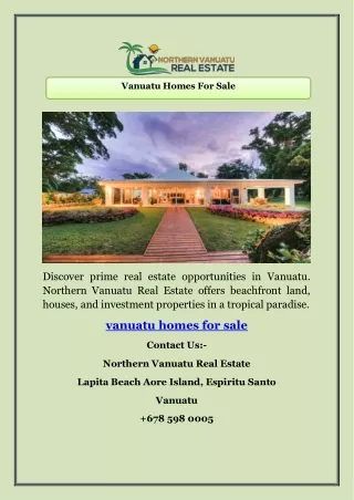 Vanuatu Homes For Sale