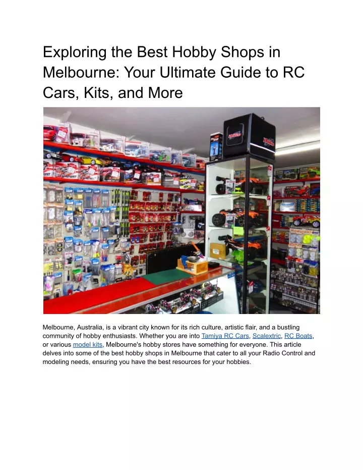 exploring the best hobby shops in melbourne your