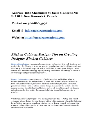 Kitchen Cabinets Design_ Tips on Creating Designer Kitchen Cabinets