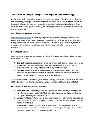 The Future of Energy Storage_ Unveiling Gravient Technology