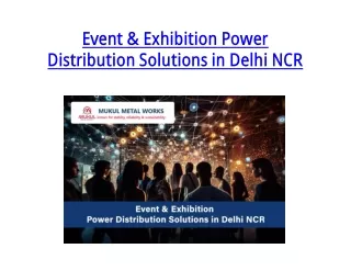 Event & Exhibition Power Distribution Solutions in Delhi NCR