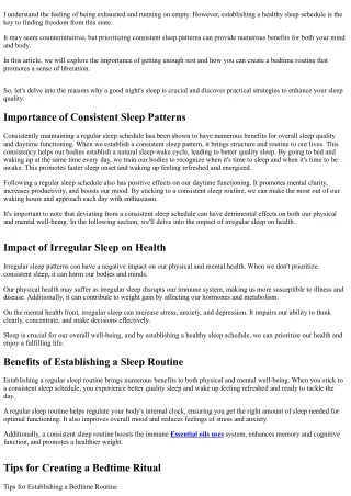 Why Is Establishing a Healthy Sleep Schedule Crucial?
