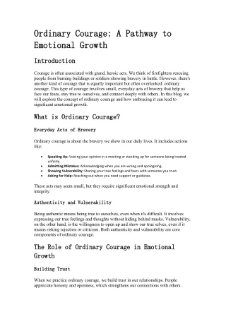 ordinary ordinary courage emotional emotional