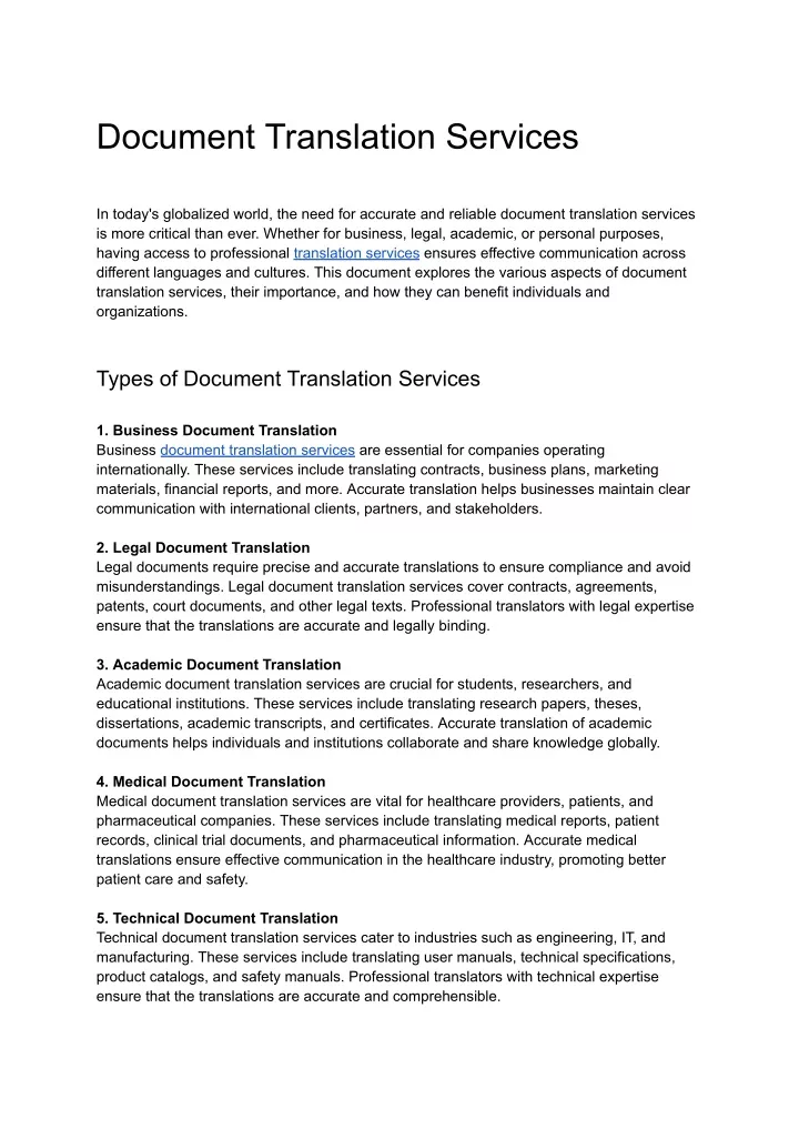 document translation services