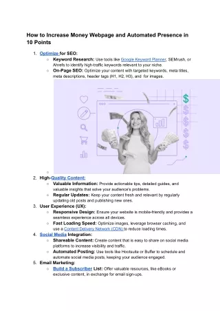 Make you Money Webpage, and Automated Presence