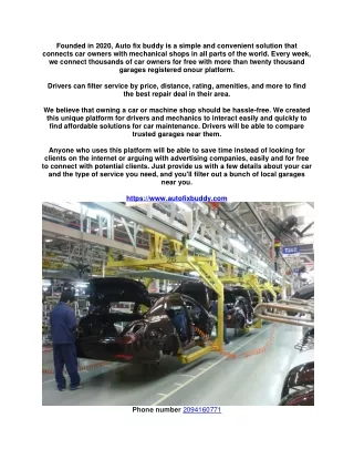 Fix Buddy. Cost Estimator for Drivers. Repair Shop Direcdustry