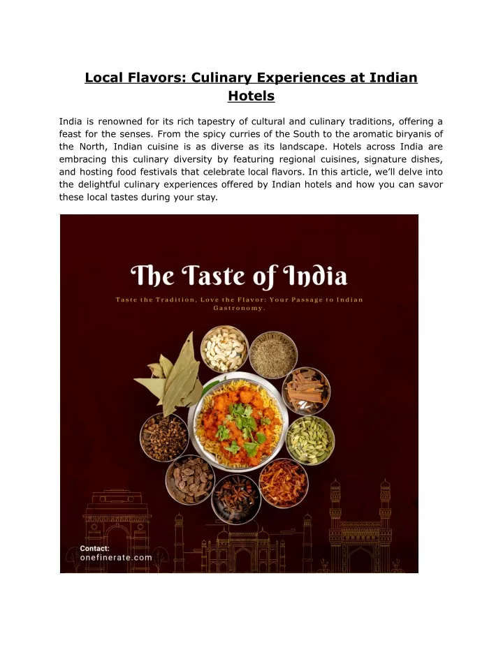 local flavors culinary experiences at indian