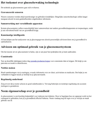 Beheers di welzijn middels de bloedsuikermeter