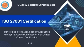 ISO 27001 Certification |QC Certification