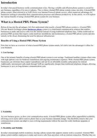 The Advantages of Using a Hosted PBX Phone System for Your Business