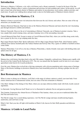 Exploring the Historic District of Manteca