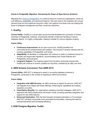 Oracle to PostgreSQL Migration_ Harnessing the Power of Open-Source Solutions