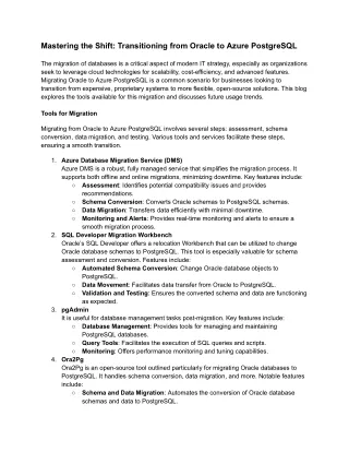 Mastering the Shift_ Transitioning from Oracle to Azure PostgreSQL