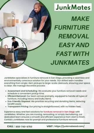 Make Furniture Removal Easy and Fast with JunkMates