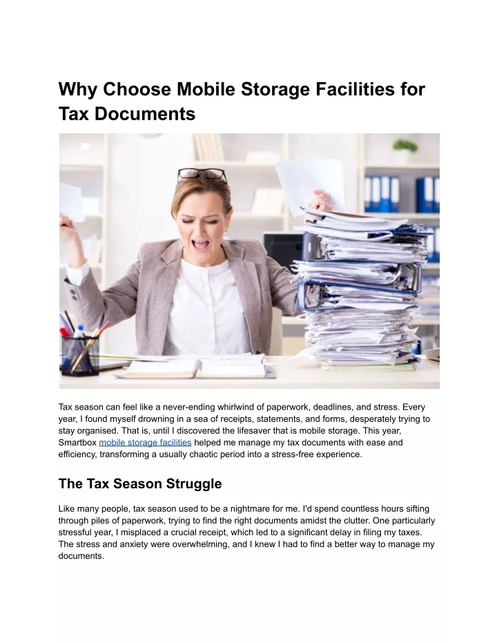 why choose mobile storage facilities