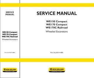 NEW HOLLAND WE150 COMPACT WHEELED EXCAVATOR Service Repair Manual Instant Download